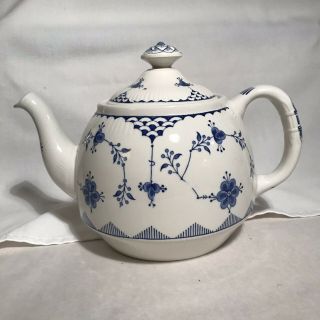 Viking Franciscan Mason Furnivals Denmark Blue & White Teapot English Ironstone