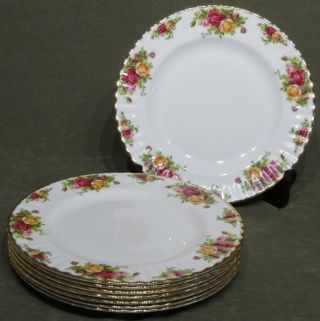 Royal Albert Old Country Roses Bone China 8 10 - 3/8 " Dinner Plates England