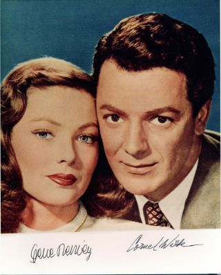 Gene Tierney/cornel Wilde Authentic Signed 8x10 By Both " Leave Her To Heaven " 45