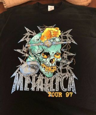 Vtg Metallica T Shirt 1997 Tour Concert Pushead Zorlac Metal Anthrax Slayer Xl
