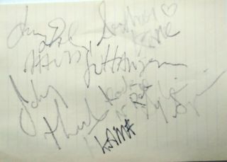 York Dolls Autographed/hand - Signed Cut;thunders,  Nolan,  Johansen,  Kane,  Sylvain