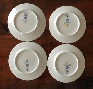 4 Ceralene Raynaud France JARDIN DE PRINTEMPS 8 3/4” Salad Lunch Plates Poppies 6
