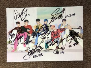 Hand Signed Bangtan Boys Autographed Photo Map Of The Soul :persona 5 7 4yy