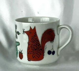 Vintage Arabia Finland Animal Theme Porcelain Coffee Tea Cup Mug