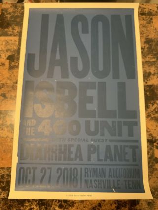Jason Isbell Hatch Show Print Poster Ryman Auditorium October 27th 2018