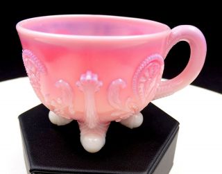 Northwood Dugan Glass Inverted Fan And Feather Pink Slag 2 3/8 " Punch Cup 1904
