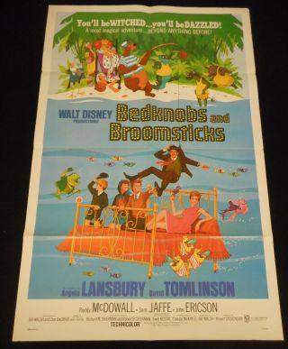 Bedknobs And Broomsticks 1971 Us Orig 1 Sheet Poster Walt Disney Angela Lansbury