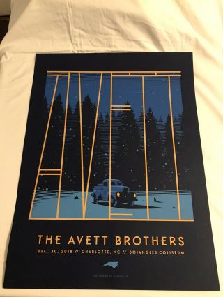 Avett Brothers Posters Prints 12/30/2018 Charlotte,  Nc