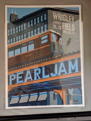 Pearl Jam Wrigley 2018 Steve Thomas L Train Poster Se