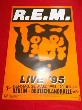 ,  1995 R.  E.  M.  Concert Poster 28.  3.  1995 Berlin Germany 1st Print