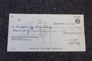 J.  Paul Getty Signed Autographed Cancelled Check American Industrialist Getty Oil