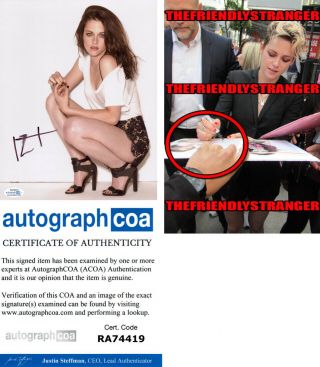 Kristen Stewart Signed Autographed 8x10 Photo - Exact Proof - Hot Sexy Acoa