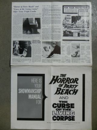 Horror Of Party Beach Pressbook Del Tenney Curse Of The Living Corpse
