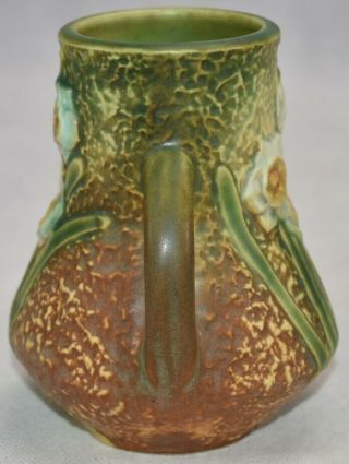 Vintage Roseville Pottery Jonquil Handled Arts and Crafts Vase 2