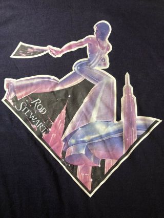 Vintage 80s Rod Stewart Purple Small T Shirt Concert Tour Single Stitch
