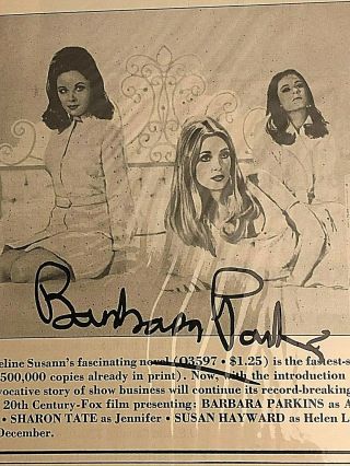 Barbara Parkins star of Valley Of The Dolls and Peyton Place Autograph 2