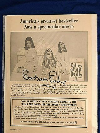 Barbara Parkins star of Valley Of The Dolls and Peyton Place Autograph 3