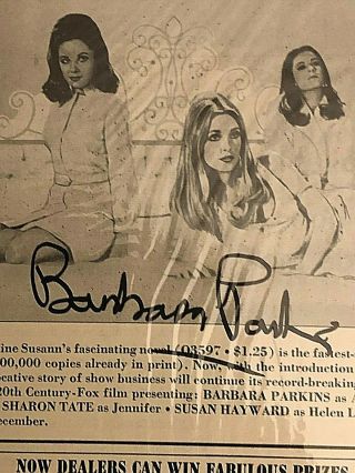 Barbara Parkins star of Valley Of The Dolls and Peyton Place Autograph 4