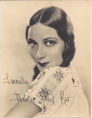 Vintage Dolores Del Rio Studio Photo B&w 6x8 " Imprinted Autograph