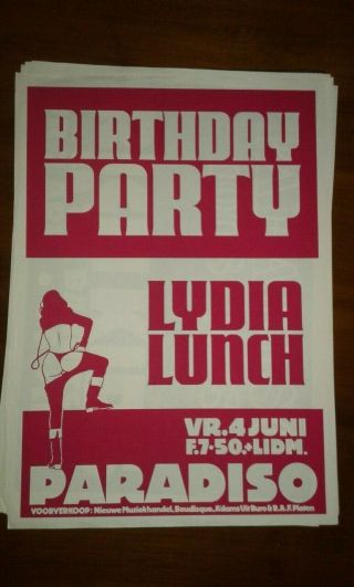 Birthday Party Nick Cave Oz Punk Concert Poster Paradiso S&m 1982 Lydia Lunch