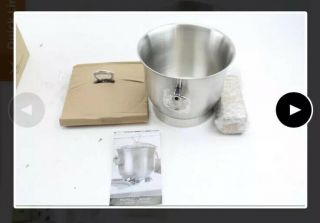 Princess House 6318 Stainless Steel Ice Bucket And Tongs With Glass Lid.  Nib