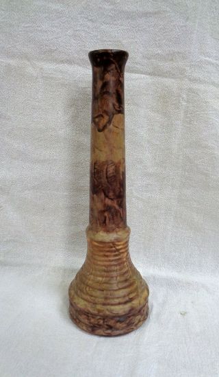 1920s Vintage Peters And Reed Pottery Landsun Bud Vase Fire Hose Nozzle Shape