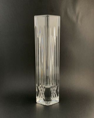 Rare Waterford Lismore Diamond Cut Crystal 11 " Tall Thin Diamond Shape Vase A,