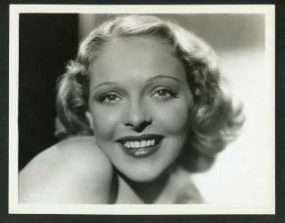 Sally Blane Vintage 1933 Close - Up Portrait Photo