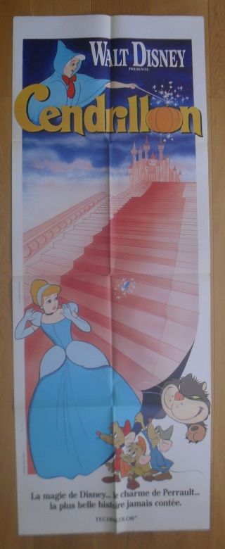 Cinderella Walt Disney French Movie Poster Door Panel R70s