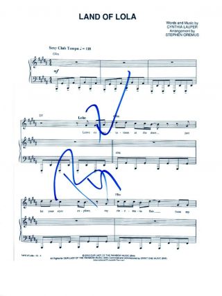 Billy Porter Signed Autographed Kinky Boots Land Of Lola Sheet Music Page