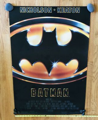 BATMAN 27x40 ROLLED THEATRICAL REGULAR STYLE 1 SHEET MOVIE POSTER 1989 3