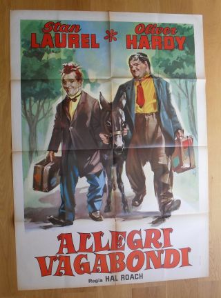 Laurel & Hardy Way Out West Italian One - Panel Movie Poster R64