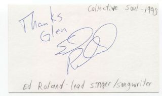 Collective Soul - Ed Roland Signed 3x5 Index Card Autographed Signature