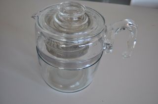Vintage Pyrex Flameware Clear Glass 9 Cup 7759 Percolator Stove Top Coffee Pot