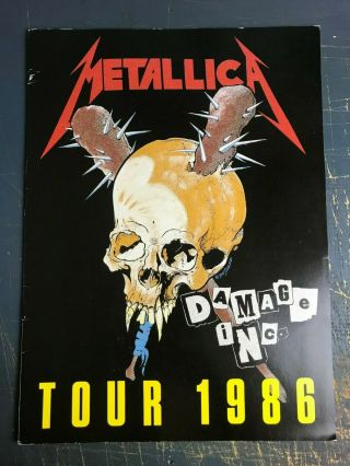 Vintage Metallica Damage Inc Tour Souvenir Program (1986) Very Rare Nmt Vintage