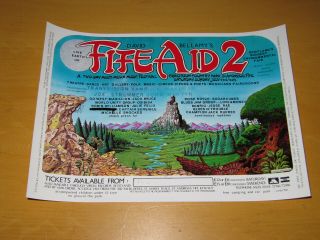 Fife Aid 2 - Festival Promo Flyer / Poster - Marillion Joe Strummer Jack Bruce