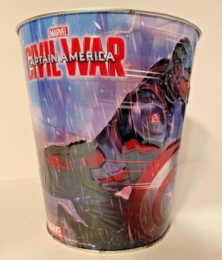 Marvel Captain America Civil War Metal Embossed Movie Theater Popcorn Tin Bucket