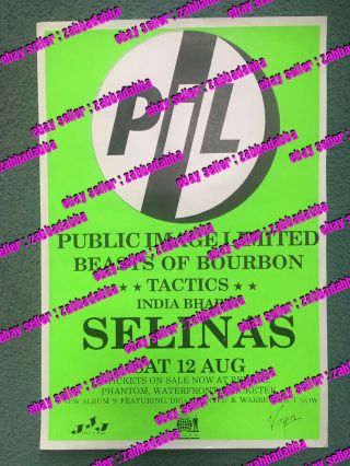 Public Image Limited / Beasts Of Bourbon / Tactics 1989 Aust Gig Poster Punk