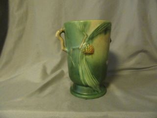 Vintage Roseville Pottery Pine Cone Green Vase 704 - 7 1940 