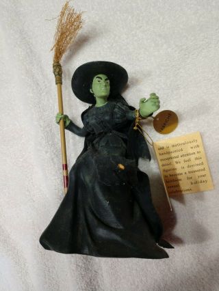 Kurt S.  Adler 2001 Wizard Of Oz Fabric Mache Wicked Witch W/broom Mib Figure