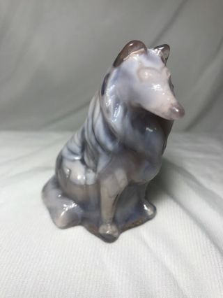 Mosser Collie / Sheltie Sugar Plum Glass Dog Figurine Paperweight Purple