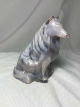 Mosser Collie / Sheltie SUGAR PLUM Glass Dog Figurine Paperweight Purple 2