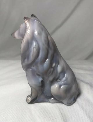 Mosser Collie / Sheltie SUGAR PLUM Glass Dog Figurine Paperweight Purple 3