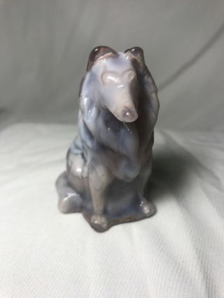 Mosser Collie / Sheltie SUGAR PLUM Glass Dog Figurine Paperweight Purple 7