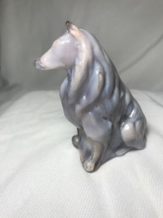 Mosser Collie / Sheltie SUGAR PLUM Glass Dog Figurine Paperweight Purple 8
