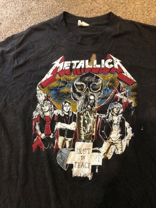 Metallica Lives On Cliff Burton Rest In Peace T - Shirt Xl Dedicated Tribute Rare