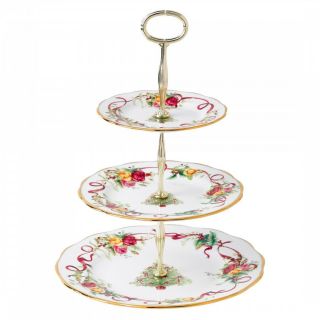Royal Albert Old Country Roses Christmas Tree 3 - Tier Cake Stand (s)