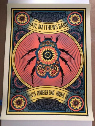 Dave Matthews Band Poster Toronto Ca 7/10 2019 Budweiser Stage Methane /ed