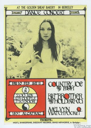 Janis Joplin Big Brother And The Holding Company Handbill 1967 Feb 10 Berkeley
