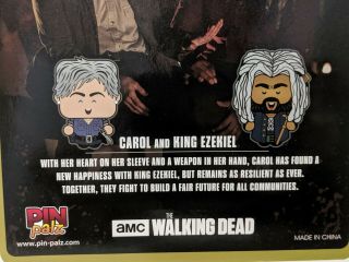 AMC ' s The Walking Dead TWD Supply Drop Carol King Ezekiel Pin Palz 2 Pack 4